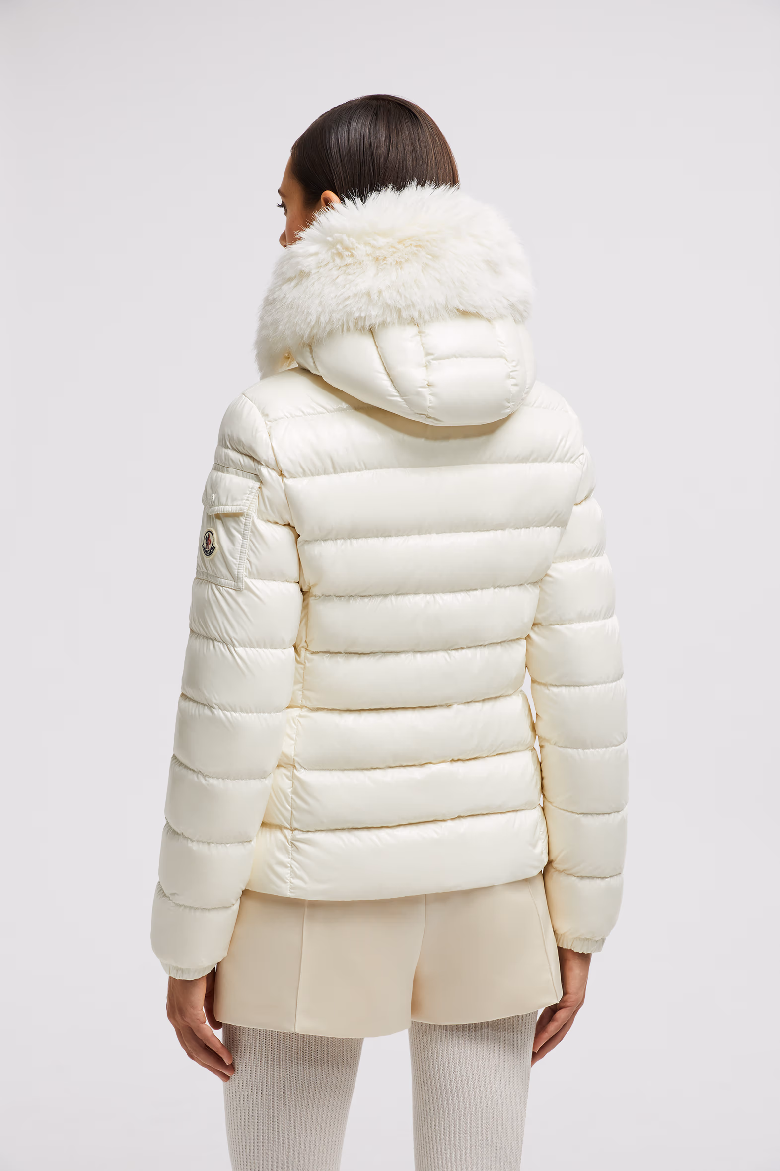 Plumífero corto con capucha Badyf Mujer Blanco Moncler 5